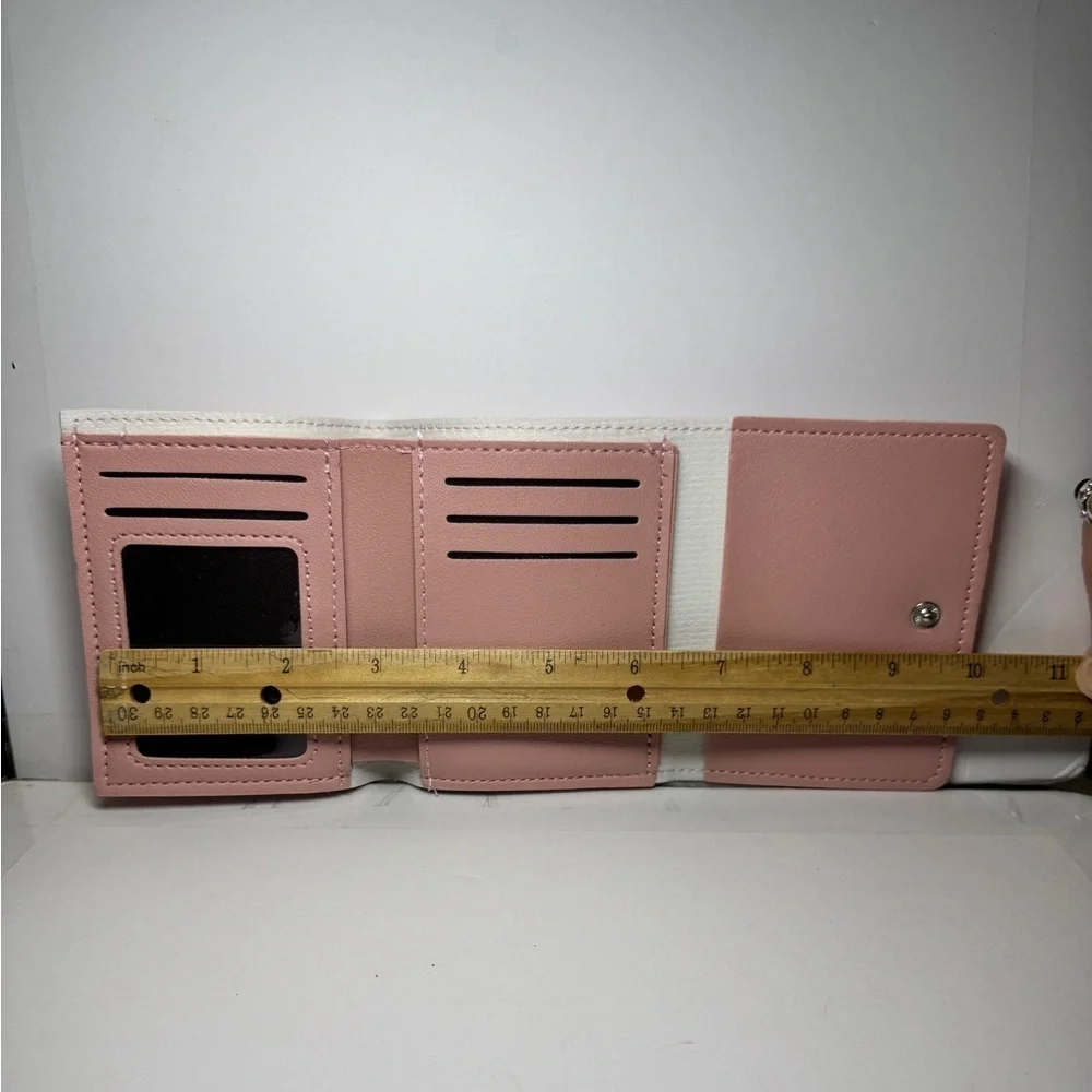 Sanrio Hello Kitty Pink Wallet Pink checkered dress tri-fold wallet NWT